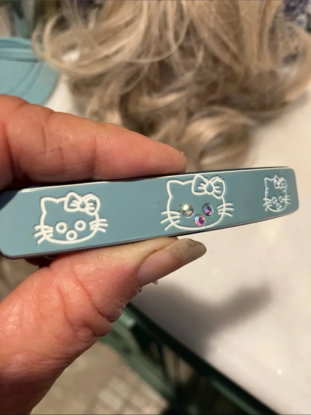 “Hello Kitty” Motif Hair Barrette with Rhinestone Accents